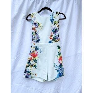 White Floral Romper